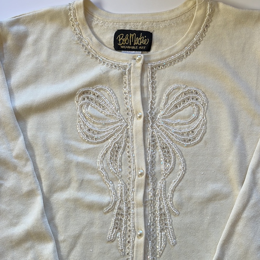Vintage Bob Mackie Wearable Art Cardigan - image 2